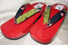 Deluxe Geta M Red (Lacquered wooden sandals)